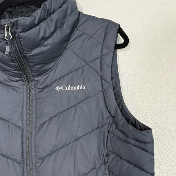 Columbia long quilted Vest Omni heat size large black Heavenly II Long Vest - Picture 6 of 14